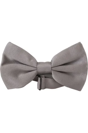 Dolce & Gabbana Akcesoria, Mężczyzna, Szary, ONE SIZE, Luksusowy Szary Jedwabny Motyl