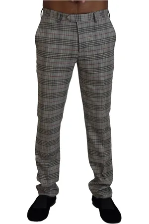 Bencivenga Spodnie, Mężczyzna, Szary, S, Eleganckie Szare W Krat Skinny Spodnie Mcskie