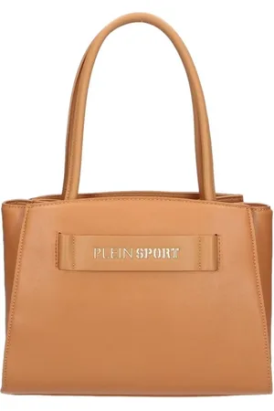 Philipp Plein Torebki, Kobieta, brązowy, ONE SIZE, Len, Modny Shopper z Eko-skóry z Srebrnym Logo