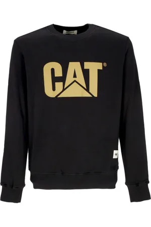 Caterpillar Bluzy, Mężczyzna, Czarny, S, Czarna Bluza z Logo i Okrągłym Kołnierzem