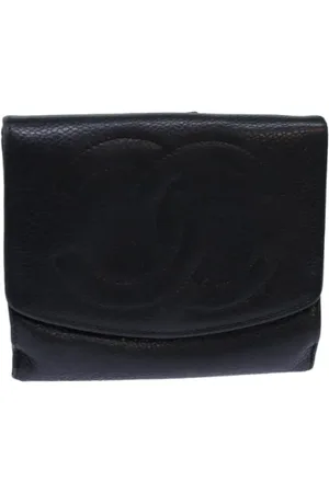 CHANEL Pre-owned, Mężczyzna, Czarny, ONE SIZE, Skóra, Pre-owned skórzane portfele