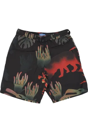 MARKET Szorty, Mężczyzna, Wielobarwność, M, Rayon, Czarne Spodenki Casual Vision Quest