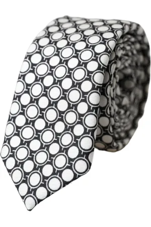 Dolce & Gabbana Akcesoria, Mężczyzna, Biały, ONE SIZE, Regulowany Jedwabny Krawat Białe Koła