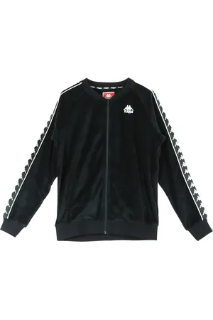 Kappa Bluzy, Mężczyzna, Czarny, L, Stylowa męska kurtka treningowa w czarno-białym