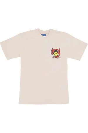 MARKET Koszulki, Mężczyzna, Beżowy, M, Smiley Inner Peace Tee Ecru