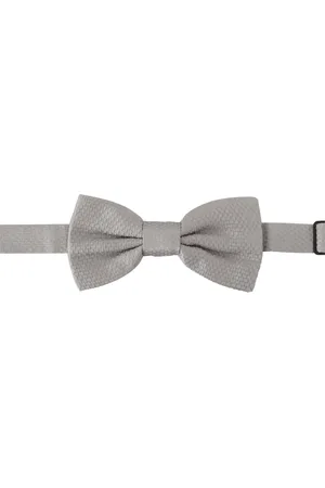 Dolce & Gabbana Akcesoria, Mężczyzna, Szary, ONE SIZE, Elegancki Szary Jedwabny Motyl