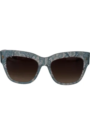 Dolce & Gabbana Akcesoria, Kobieta, Niebieski, ONE SIZE, Niebieskie Okulary z Koronką