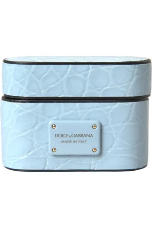 Dolce & Gabbana Akcesoria, unisex, Niebieski, ONE SIZE, Etui Logo Plaque Airpods