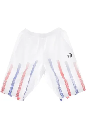 Sergio Tacchini Szorty, Mężczyzna, Biały, S, Białe/Niebieskie Szorty do Treningu dla Mężczyzn