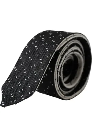 Dolce & Gabbana Akcesoria, Mężczyzna, Czarny, ONE SIZE, Czarno-Biała Wzorzysta Regulowana Krawat