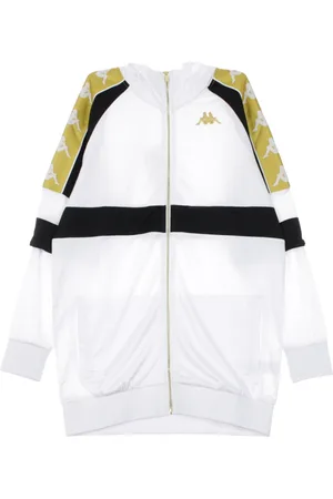 Kappa Bluzy, Kobieta, Biały, XS, Kurtka Damska Biała/Czarna/Zółta