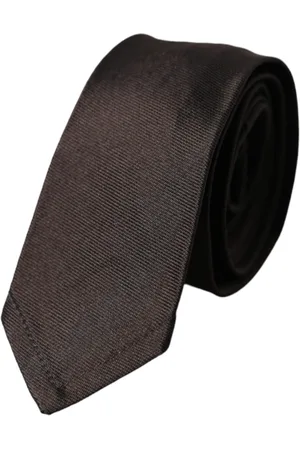 Dolce & Gabbana Akcesoria, Mężczyzna, brązowy, ONE SIZE, Brązowy Jedwabny Krawat z Regulacją