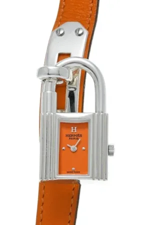 Hermès Pre-owned, Kobieta, Pomarańczowy, ONE SIZE, Skóra, Pre-owned Stainless Steel watches