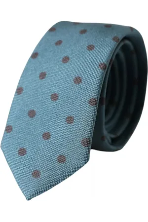 Dolce & Gabbana Akcesoria, Mężczyzna, Zielony, ONE SIZE, Zielono-czarna jedwabna krawatka w kropki dla mężczyzn