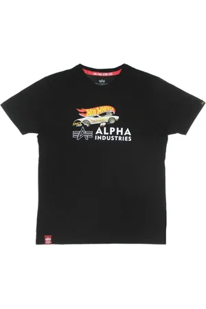 Alpha Industries Koszulki, Mężczyzna, Czarny, S, Hot Wheels Czarna Koszulka Męska