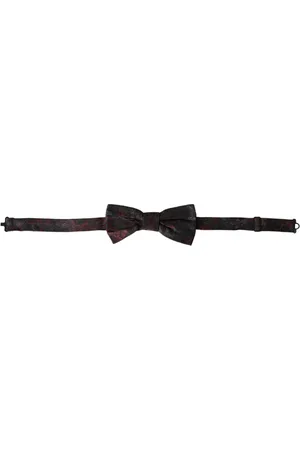 Dolce & Gabbana Akcesoria, Mężczyzna, Czarny, ONE SIZE, Czerwony Czarny Kwiatowy Regulowany Krawat Męski
