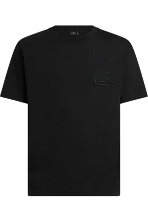Etro Koszulki, Mężczyzna, Czarny, XL, Czarna Bawełniana Koszulka z Logo