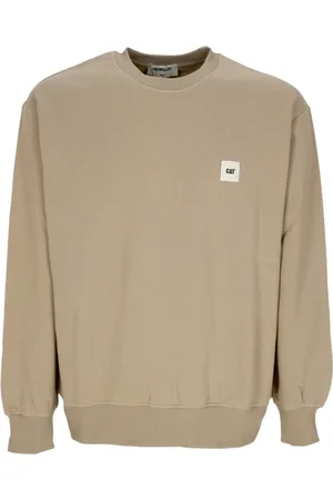 Caterpillar Bluzy, Mężczyzna, Beżowy, XL, Bluza z logo i okrągłym dekoltem Lemon Pepper