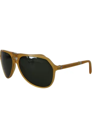 Dolce & Gabbana Akcesoria, Kobieta, Żółty, ONE SIZE, Żółte okulary przeciwsłoneczne Aviator z octanu