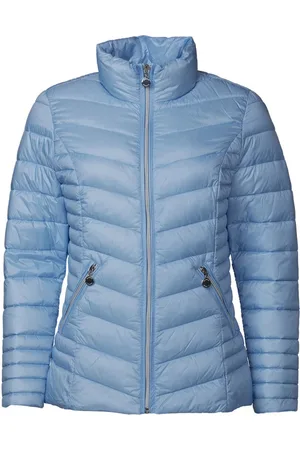 Danwear Kurtki, Kobieta, Niebieski, M, Poliester, Jasno niebieska pikowana kurtka puchowa