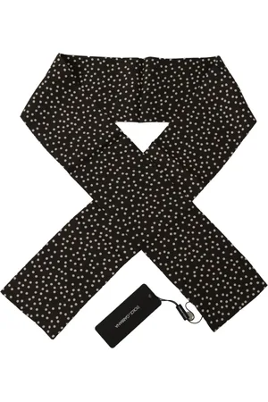 Dolce & Gabbana Akcesoria, Mężczyzna, brązowy, ONE SIZE, Włoski Jedwabny Szalik w Kropki