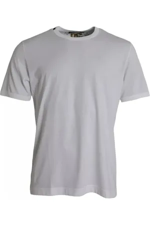 Dolce & Gabbana Koszulki, Mężczyzna, Biały, S, Bawełna, Biały T-shirt z Bawełny z Okrągłym Dekoltem i Krótkimi Rękawami