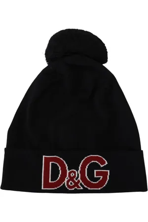 Dolce & Gabbana Akcesoria, Kobieta, Czarny, ONE SIZE, Wełna, Elegancka czarna wełniana czapka