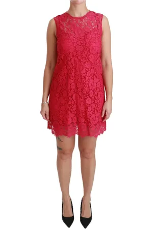 Dolce & Gabbana Sukienki, Kobieta, Różowy, S, Bawełna, Szokująca Różowa Mini Sukienka Bodycon
