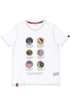 Alpha Industries Koszulki, Mężczyzna, Biały, L, Koszulka Nasa Mission Biała Męska