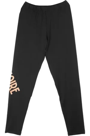 DOLLY NOIRE Spodnie, Kobieta, Czarny, M, Legginsy z Logo w Czarno-Pomarańczowym