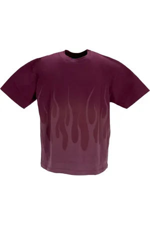 Vision Of Super Koszulki, Mężczyzna, Fioletowy, XL, Flames Tee Męska Koszulka