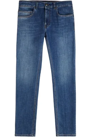 FAY Jeansy, Mężczyzna, Niebieski, W33, Niebieskie Dżinsy Slim-Fit Stretch