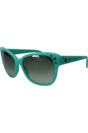 Dolce & Gabbana Akcesoria, Kobieta, Zielony, ONE SIZE, Enigmatyczne kwadratowe okulary przeciwsoneczne z wzorem gwiazd