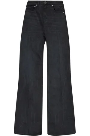 Ami Jeansy, Kobieta, Czarny, W27, Czarne Jeansyy Wide-Leg