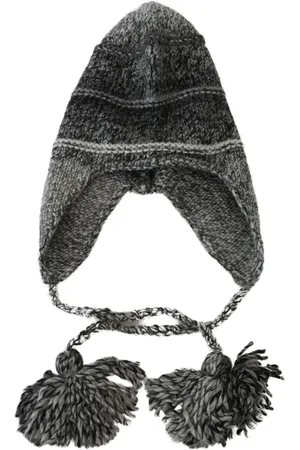 Dolce & Gabbana Akcesoria, Mężczyzna, Szary, ONE SIZE, Wełna, Luksusowy Szary Zrobiony na Drutach Beanie Hat
