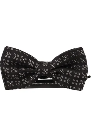 Dolce & Gabbana Akcesoria, Mężczyzna, Czarny, ONE SIZE, Mucha z jedwabiu w kropki