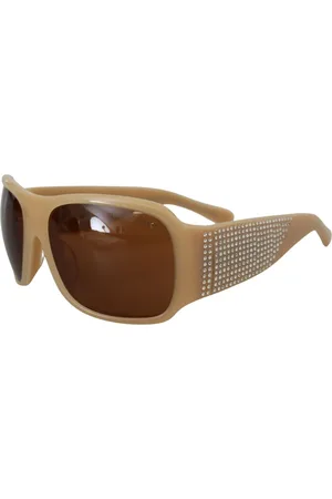 Dolce & Gabbana Akcesoria, Kobieta, Beżowy, ONE SIZE, Eleganckie okulary przeciwsłoneczne Swarovski
