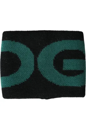 Dolce & Gabbana Sport, unisex, Czarny, ONE SIZE, Wełna, Czarnozielony Bransoletka z wełny z logo