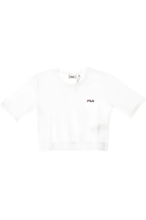 Fila Koszulki, Kobieta, Biały, M, Biała Cropped Tee Krótka Koszulka Damska