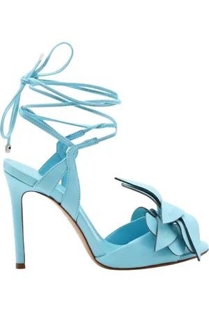 Schutz Buty, Kobieta, Niebieski, 36 EU, Kwiatowe Szpilki z Wiązaniem