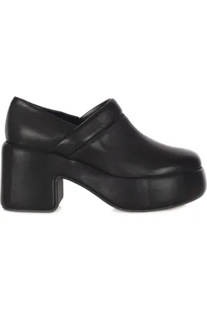 vic matiè Buty, Kobieta, Czarny, 40 EU, Czarne Skórzane Koturny