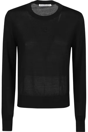 Alexander Wang Swetry, Kobieta, Czarny, S, Sweter z Wytłoczonym Logo