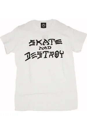 Thrasher Koszulki, unisex, Biały, M, Skate Destroy Koszulka z nadrukiem