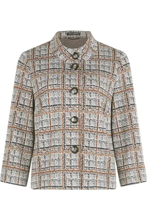 Betty Barclay Kurtki, Kobieta, Szary, S, Kraciasty Sweatblazer z 3/4 Rękawami