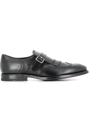 HENDERSON BARACCO Buty, Mężczyzna, Czarny, 41 1/2 EU, Czarne skórzane buty z frędzlami