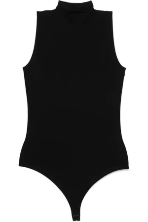Wolford Koszulki, Kobieta, Czarny, S, Czarny Bezrękawnik z Wysokim Kołnierzem
