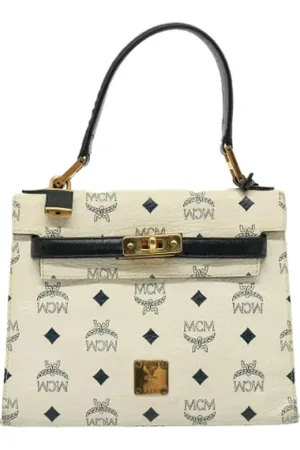 MCM Pre-owned, Kobieta, Biały, ONE SIZE, Pre-owned Canvas handbags