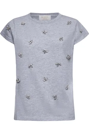 Kaos Koszulki, Kobieta, Szary, L, Stylowe T-shirty i Pola