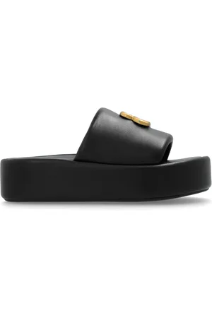 Balenciaga Buty, Kobieta, Czarny, 36 EU, Skóra, Klapki Rise