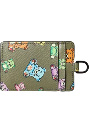 Dolce & Gabbana Akcesoria, Kobieta, Zielony, ONE SIZE, Portfel z uchwytem na karty z misiem